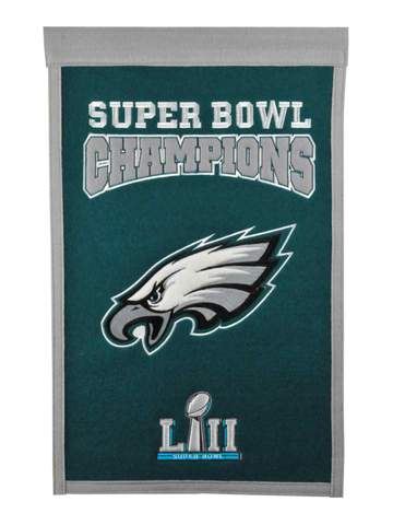 Philadelphia Eagles First Time Super Bowl Champions Wool Banner (22"x14") | NFL