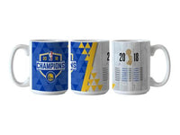 GOLDEN STATE WARRIORS 2018 NBA CHAMPIONS BOELTER CERAMIC GAME SCORES COFFEE MUG