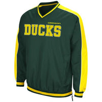 OREGON DUCKS COLOSSEUM GREEN "ATTACK LINE" LONG SLEEVE V-NECK WINDBREAKER MLB